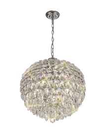 Coniston Polished Chrome Crystal Ceiling Lights Diyas Spherical Crystal Fittings